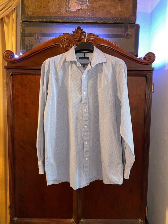 Tommy Hilfiger Other - Tommy Hilfiger Men's XL Long Sleeve Button Down Dress Shirt Blue Polka Dot Patte